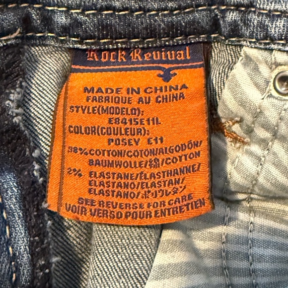 Rock Revival Posey Easy Boot Stretch Jean Y2K Sequins Embroidered Size 28 - Picture 12 of 16